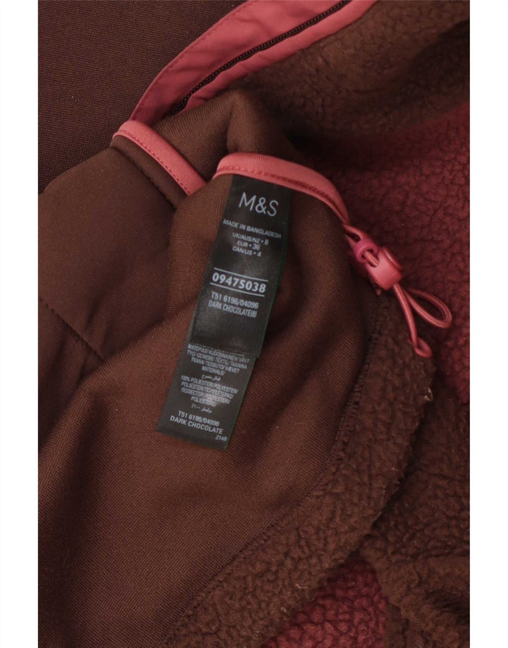Marks & Spencer Damen-Oversize-Fleecejacke, Größe S, Größe S, Braun, Farbblock