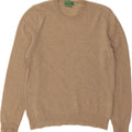 BENETTON Womens Crew Neck Jumper Sweater UK 14 Medium Beige New Wool Vintage Benetton and Second-Hand Benetton from Messina Hembry 