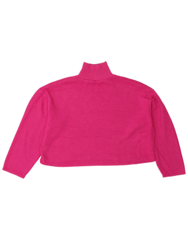 Zara Damen Crop Oversized Rollkragenpullover Pullover UK 10 Small Pink