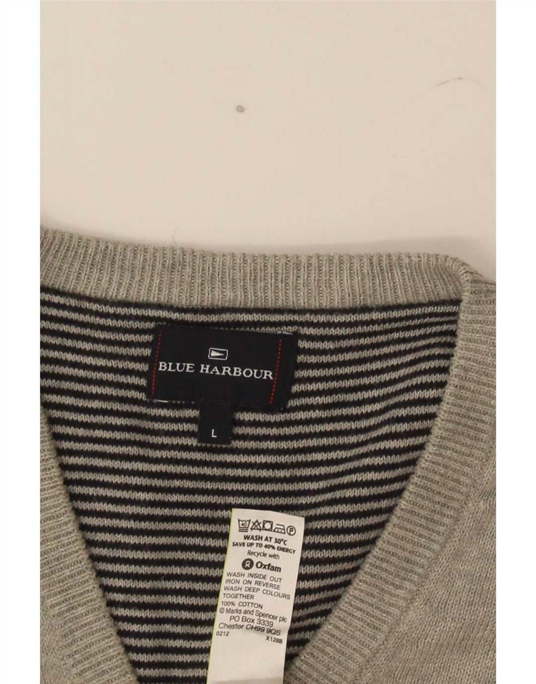 Marks & Spencer Herren-Tanktop „Harbor“ aus blauer Baumwolle, groß, grau