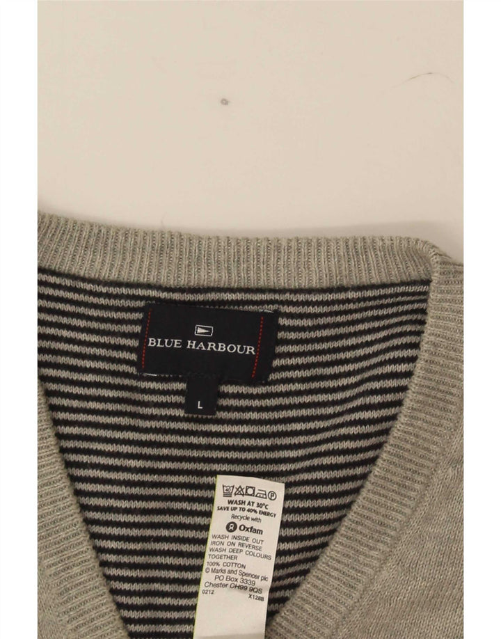 Marks & Spencer Herren-Tanktop „Harbor“ aus blauer Baumwolle, groß, grau