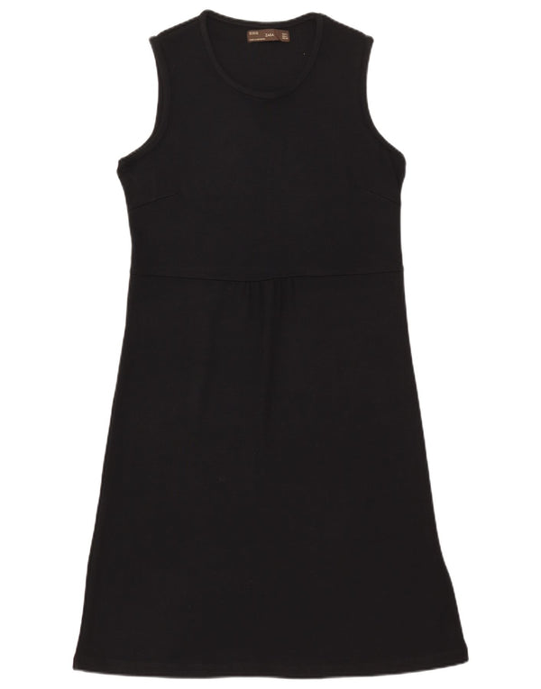 Zara Damen ärmelloses Basic-Kleid UK 14 Large Schwarz Rayon