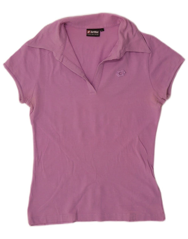 Lotto Damen Poloshirt UK 14 Large Lila Baumwolle