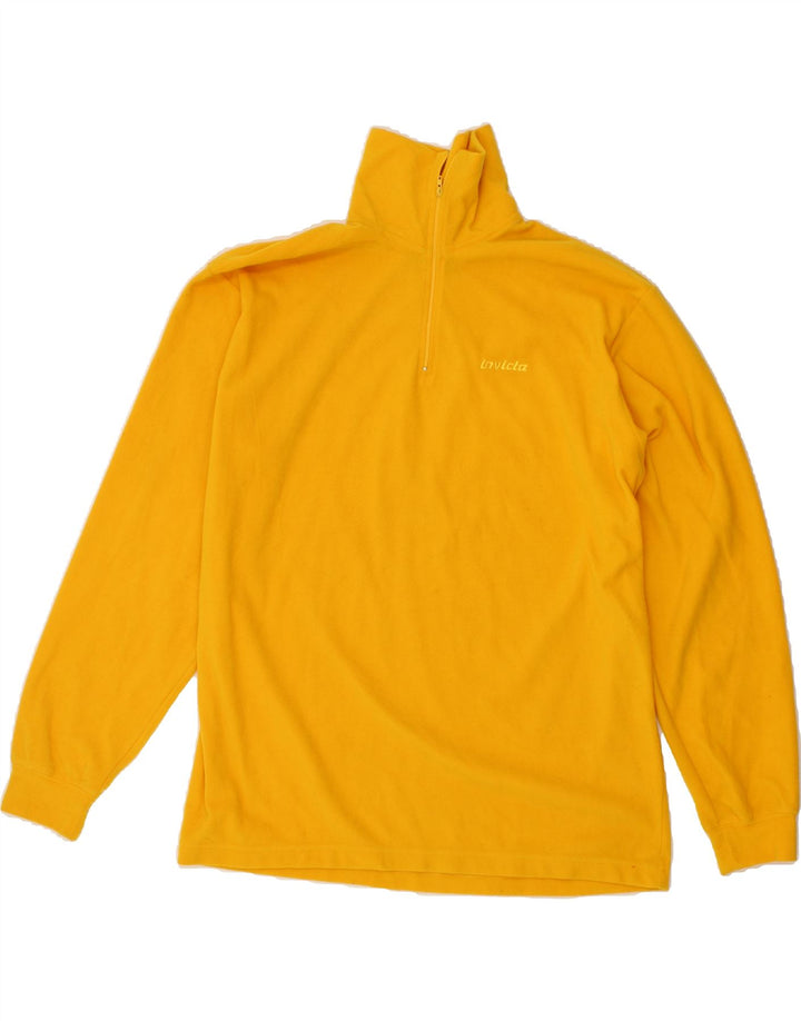 INVICTA Mens Zip Neck Fleece Jumper XL Yellow Polyester Vintage Invicta and Second-Hand Invicta from Messina Hembry 
