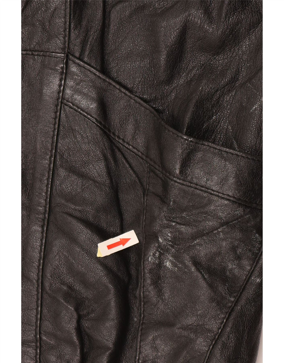 Vintage Damen Übergroße Lederjacke EU 50 XL Schwarz