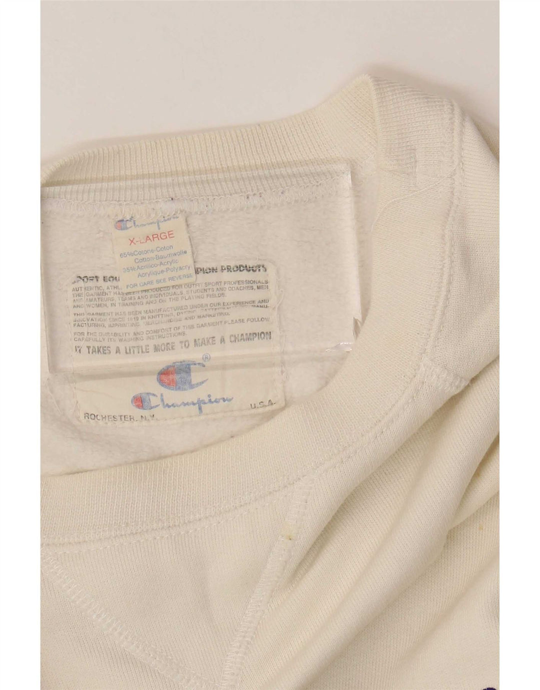 Champion Herren-Sweatshirt mit Grafik, XL, weiße Baumwolle