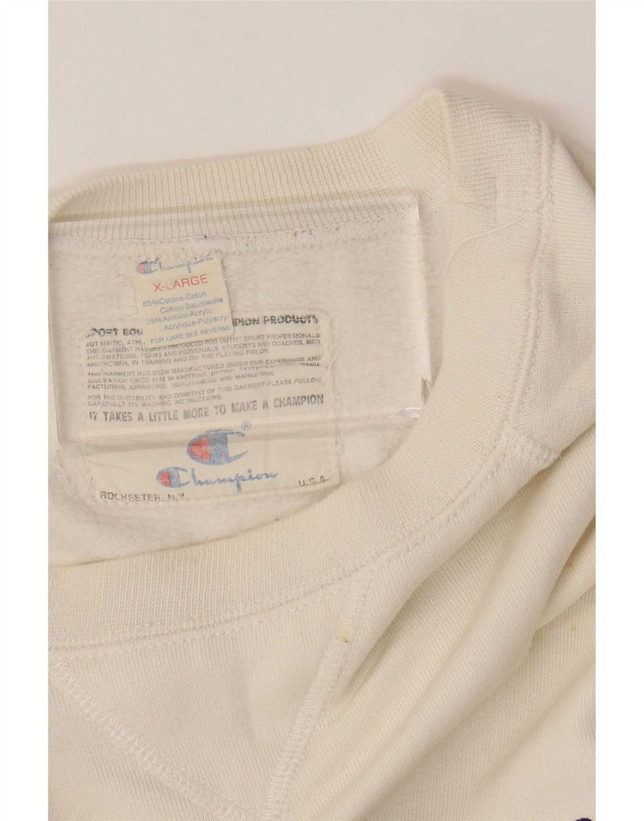 Champion Herren-Sweatshirt mit Grafik, XL, weiße Baumwolle
