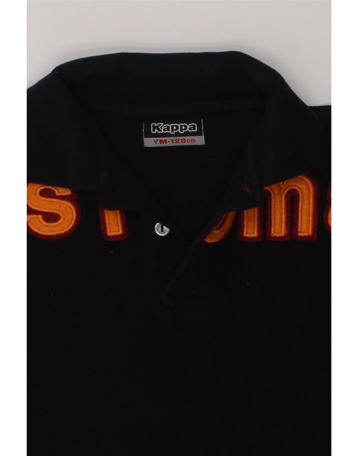 KAPPA Boys Polo Shirt 7-8 Years Black Cotton | Vintage Kappa | Thrift | Second-Hand Kappa | Used Clothing | Messina Hembry 