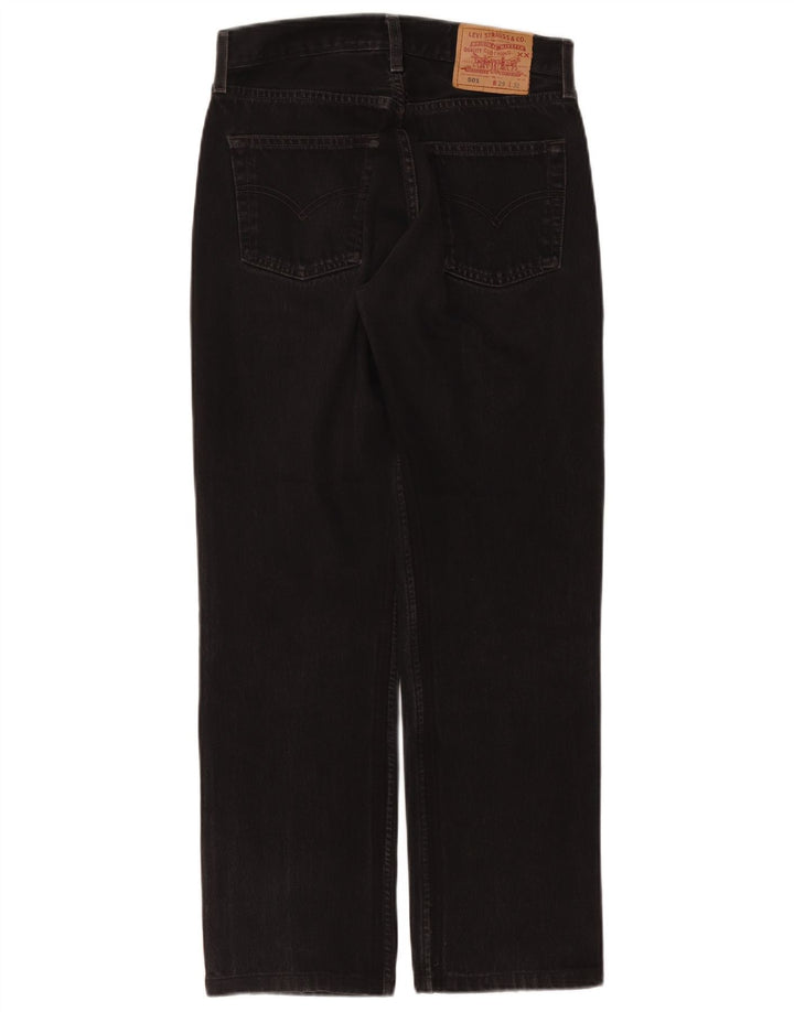 Levi's Damen 501 Straight Jeans W29 L28 Schwarze Baumwolle