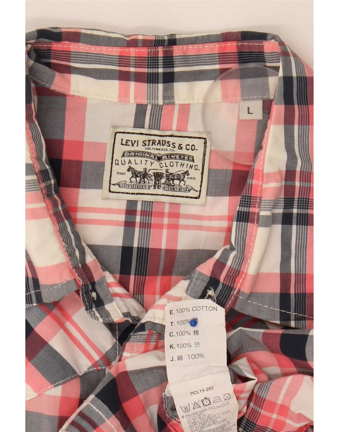 Levi's Herren-Kurzarmhemd, groß, mehrfarbig, kariert, Baumwolle, Western-Stil