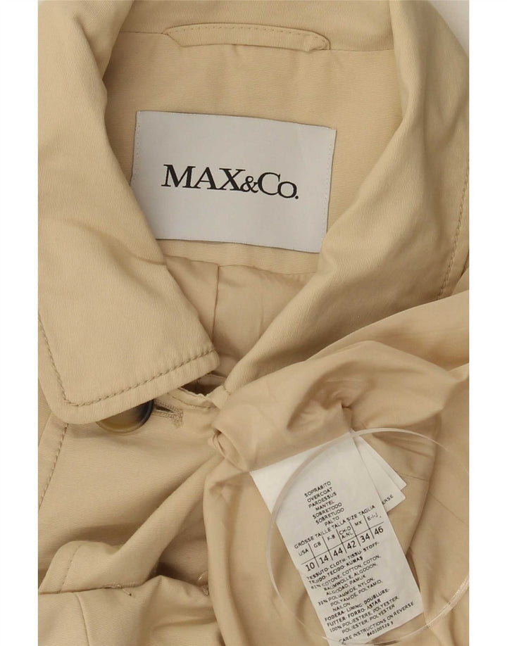 Max & Co. Damen Pea Coat UK 14 Large Beige Baumwolle