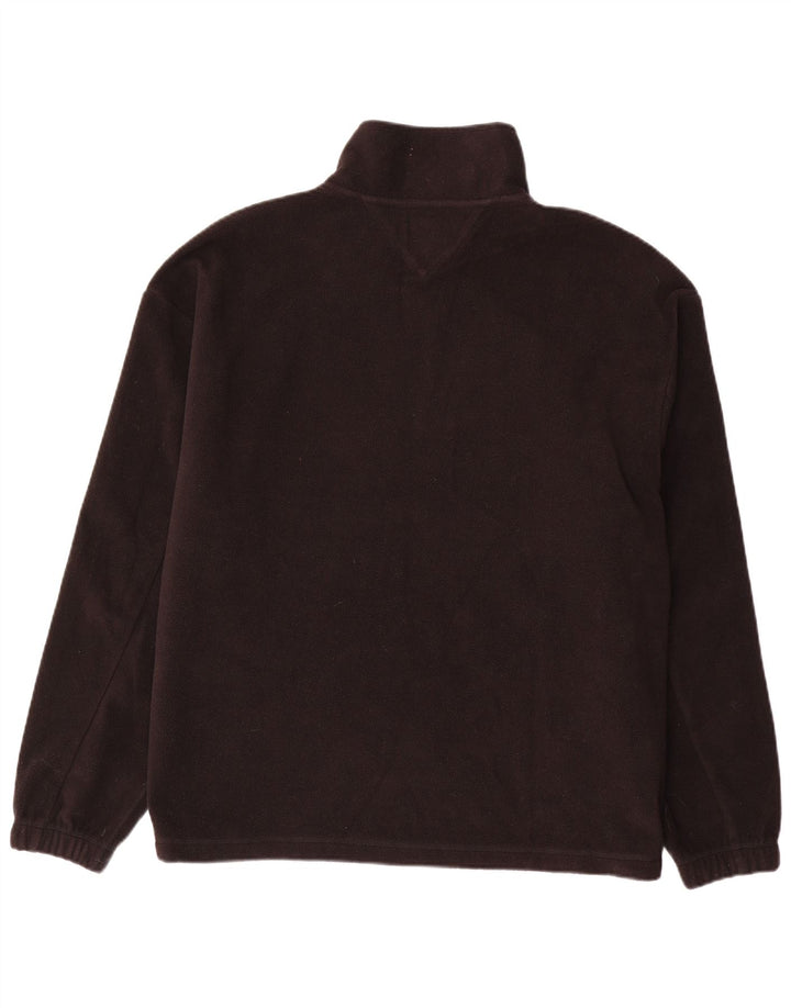 TOMMY HILFIGER Herren-Fleecepullover mit Reißverschluss, XL, schwarzes Polyester