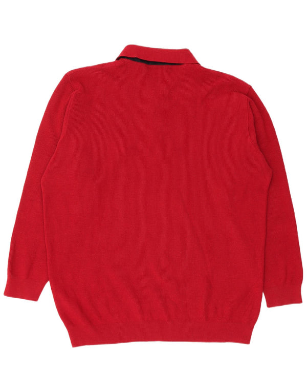 Navigare Herren-Pullover mit Rollkragen, 5XL, rote Merinowolle