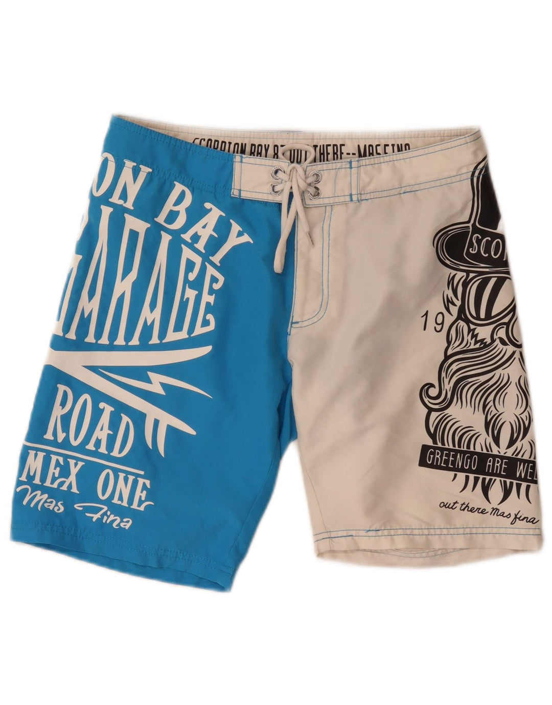 Scorpion Bay Herren-Badeshorts mit Grafik, Mittelblaues Farbblock-Polyester