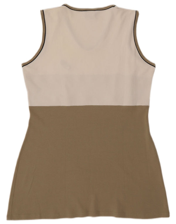 ASICS Damen Tenniskleid UK 18 XL Beige Colourblock Baumwolle