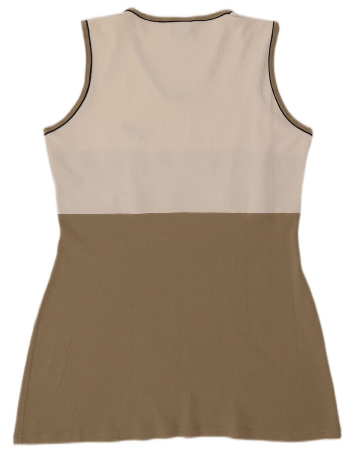 ASICS Damen Tenniskleid UK 18 XL Beige Colourblock Baumwolle