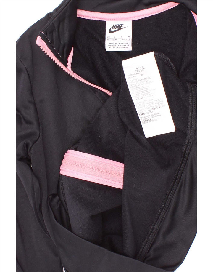 Nike Mädchen-Trainingsanzugoberteil, Jacke, 6–7 Jahre, Größe L, Schwarz, Polyester