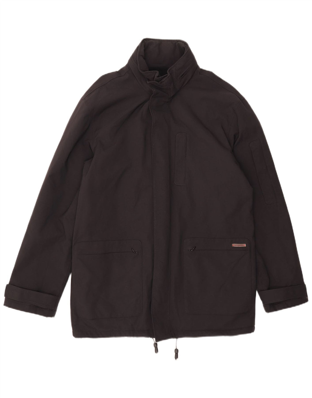 Gianfranco Ferre Herren-Windbreakerjacke mit Kapuze, UK 38, Mittelschwarzes Nylon