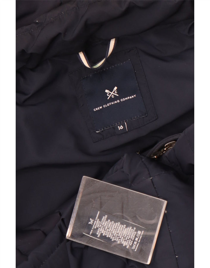 Crew Clothing Wattierte Damenjacke mit Kapuze, UK 16, Größe L, Marineblau, Polyester