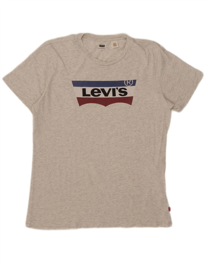 Levi's Herren-T-Shirt mit Grafik, Größe L, aus grauer Baumwolle