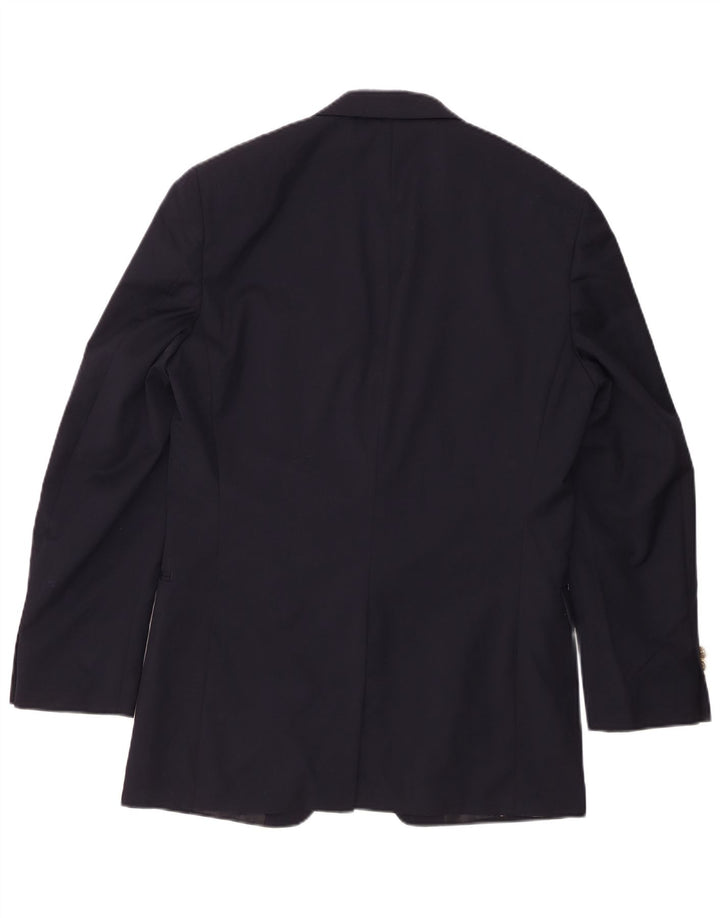 Chaps Herren Longline 2-Knopf-Blazerjacke UK 38 Mittelmarineblaue Wolle