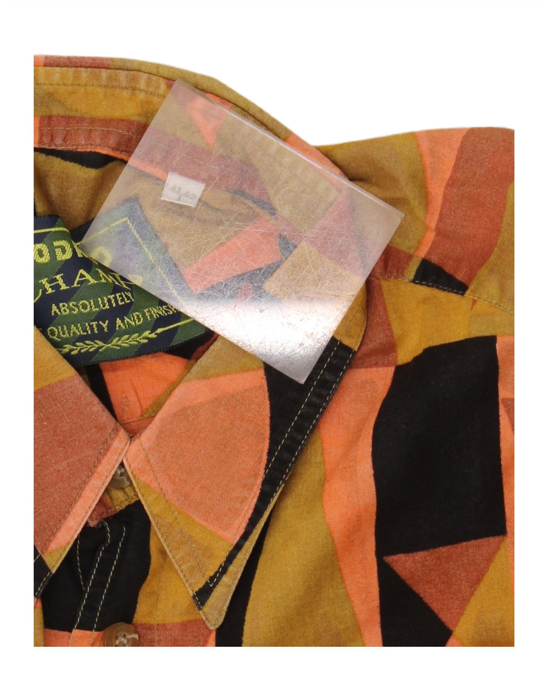 RODRIGO Herren-Kurzarmhemd, Größe 41/42, groß, mehrfarbig, geometrisch