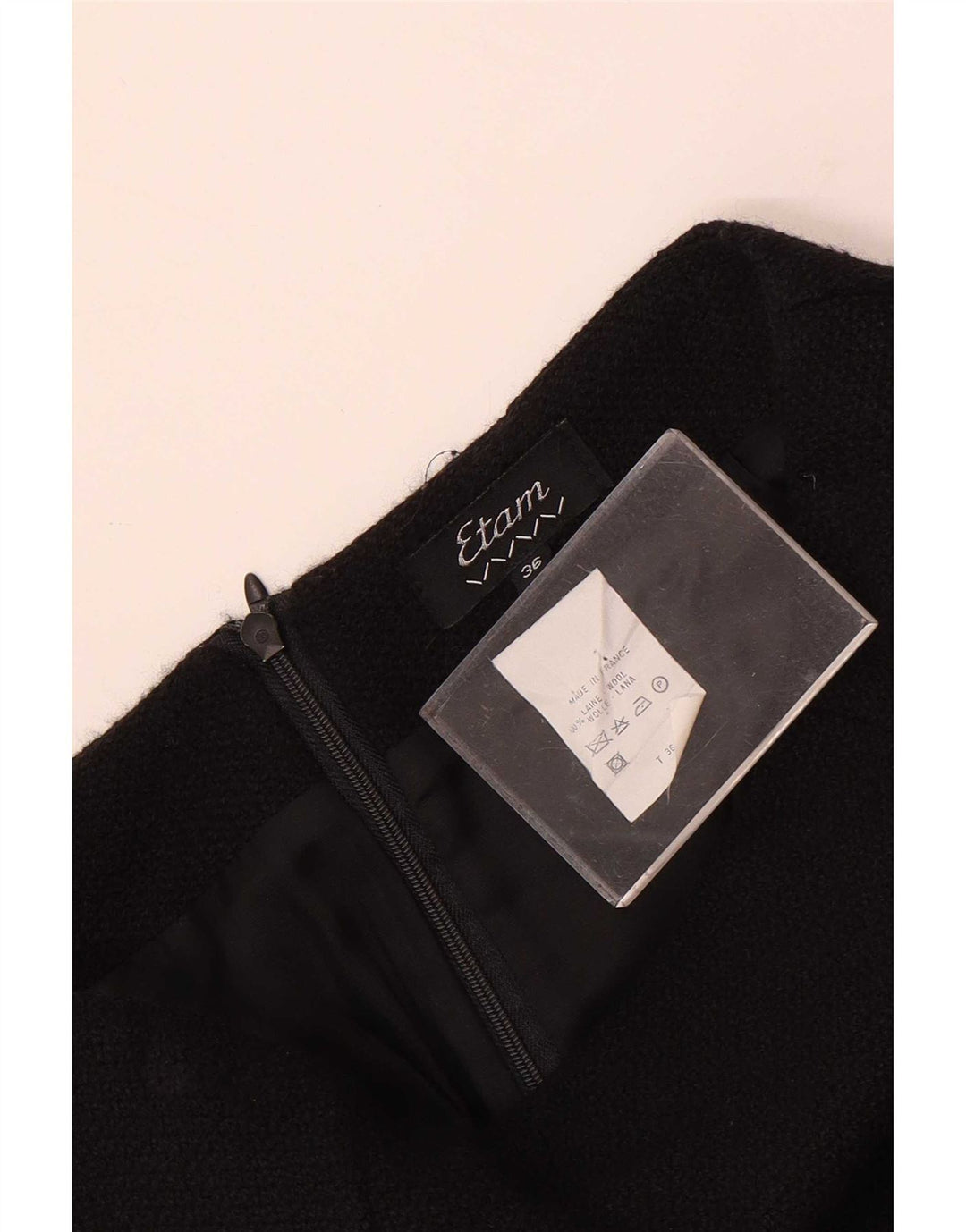 Etam Damen Minirock IT 36 XS W24 Schwarze Wolle