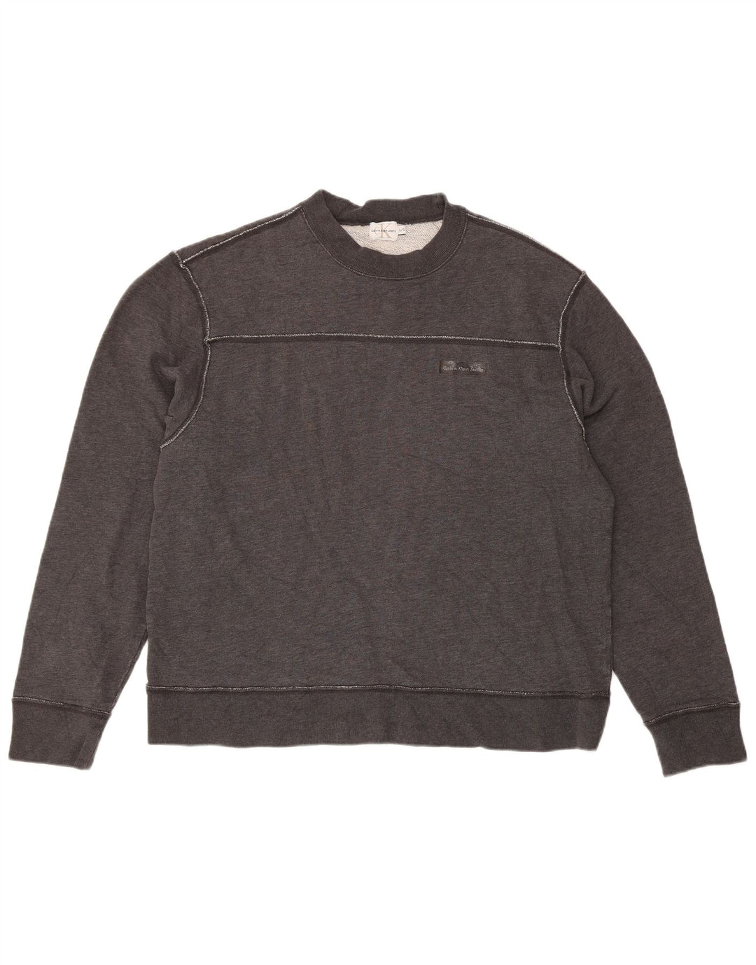Calvin Klein Herren-Sweatshirt mit normaler Passform, Größe L, Grau