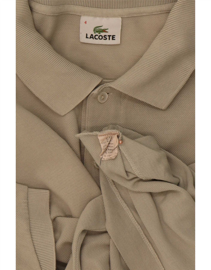 Lacoste Herren-Poloshirt, Größe 4, mittelbeige Baumwolle