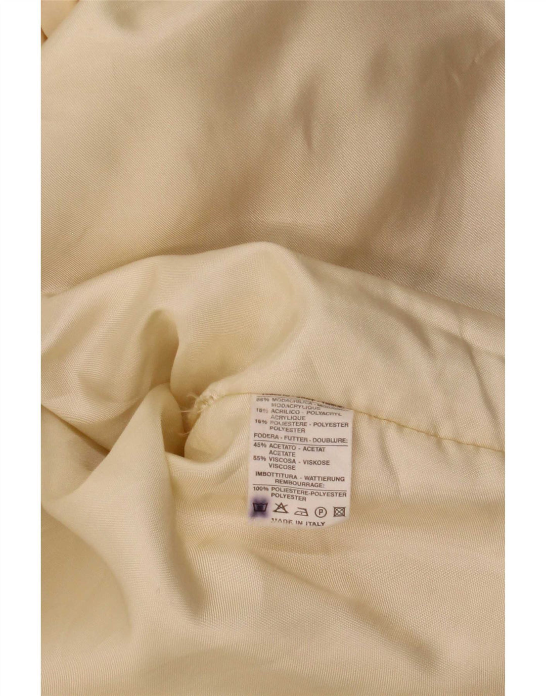 Vintage Damen Übergroßer Kunstfellmantel EU 40 Mittelbeige Modacryl
