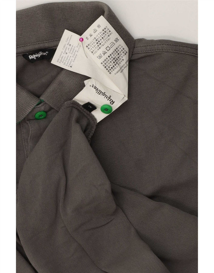 Refrigue Herren-Poloshirt aus mittelgrauer Baumwolle