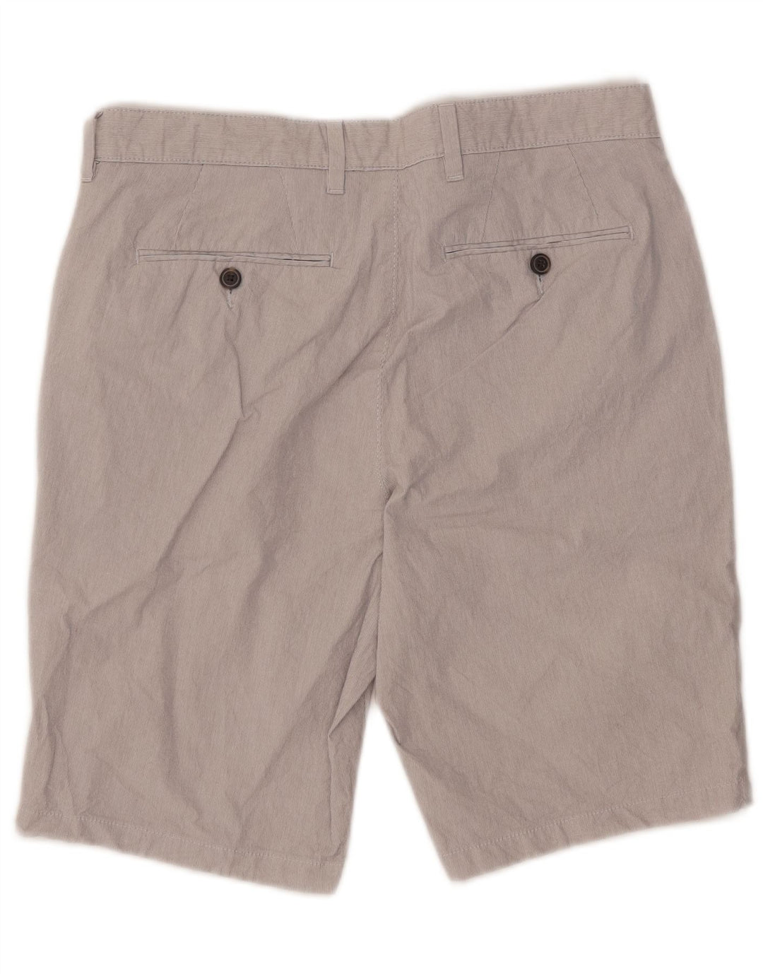 Marks & Spencer Herren-Chinoshorts W32 Mittelgraue Nadelstreifen-Baumwolle