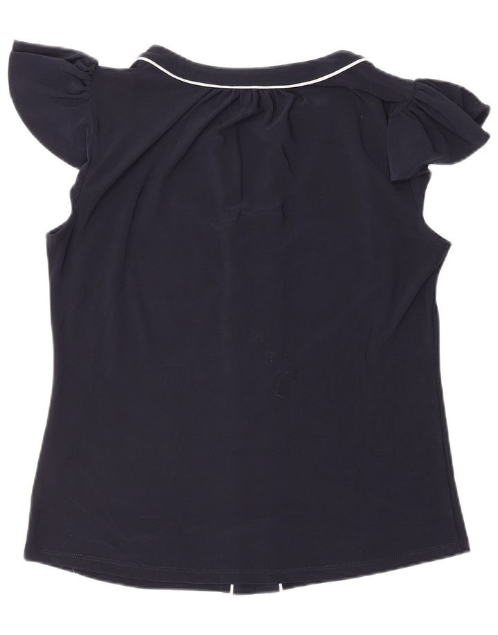TOMMY HILFIGER Damen Blusenoberteil UK 14 Medium Marineblau Polyester