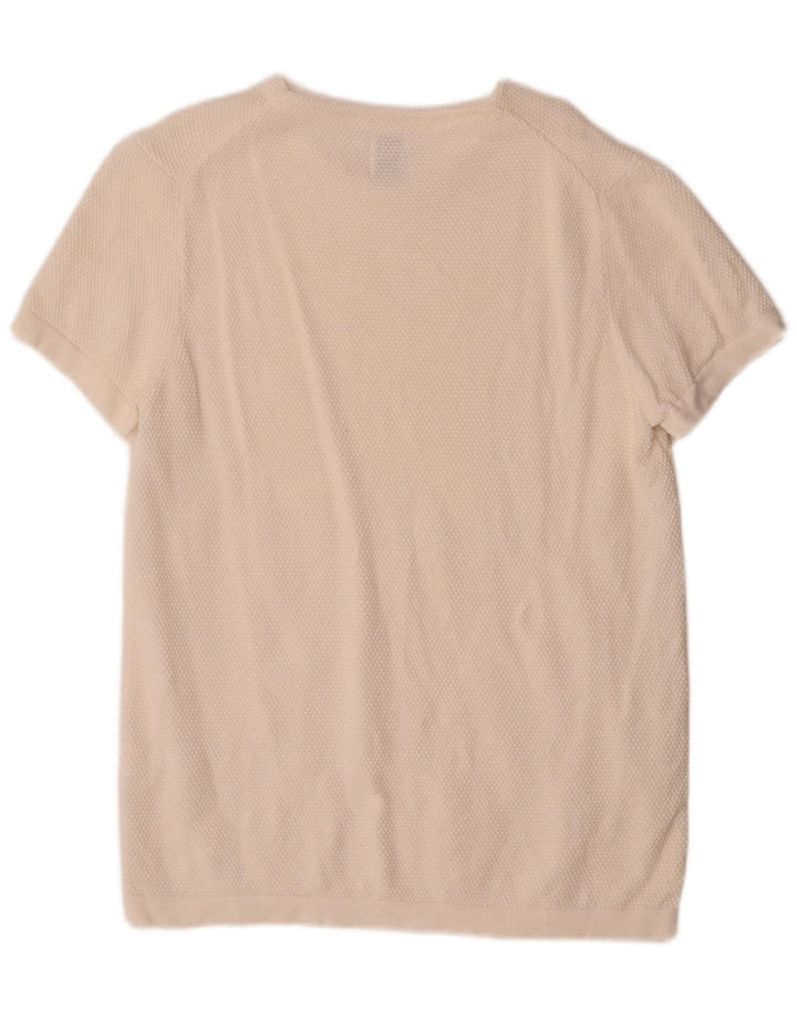 Zara Herren T-Shirt Top Medium Off White Baumwolle