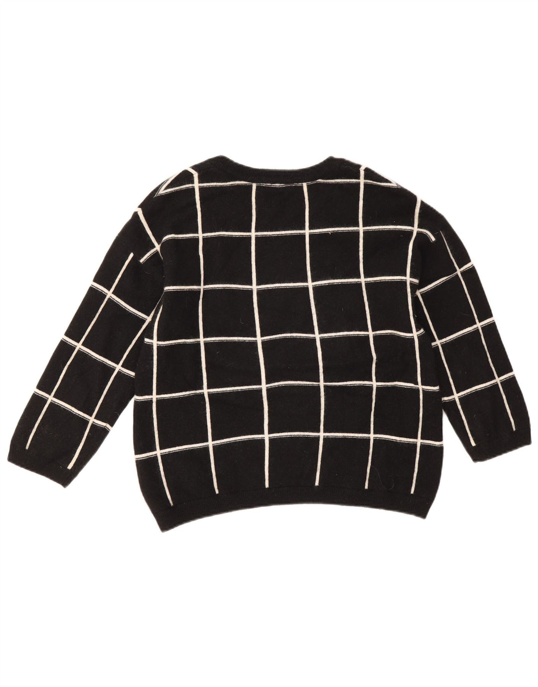 Marks & Spencer Damen-Pullover mit U-Boot-Ausschnitt, Gr. 14, groß, schwarz kariert