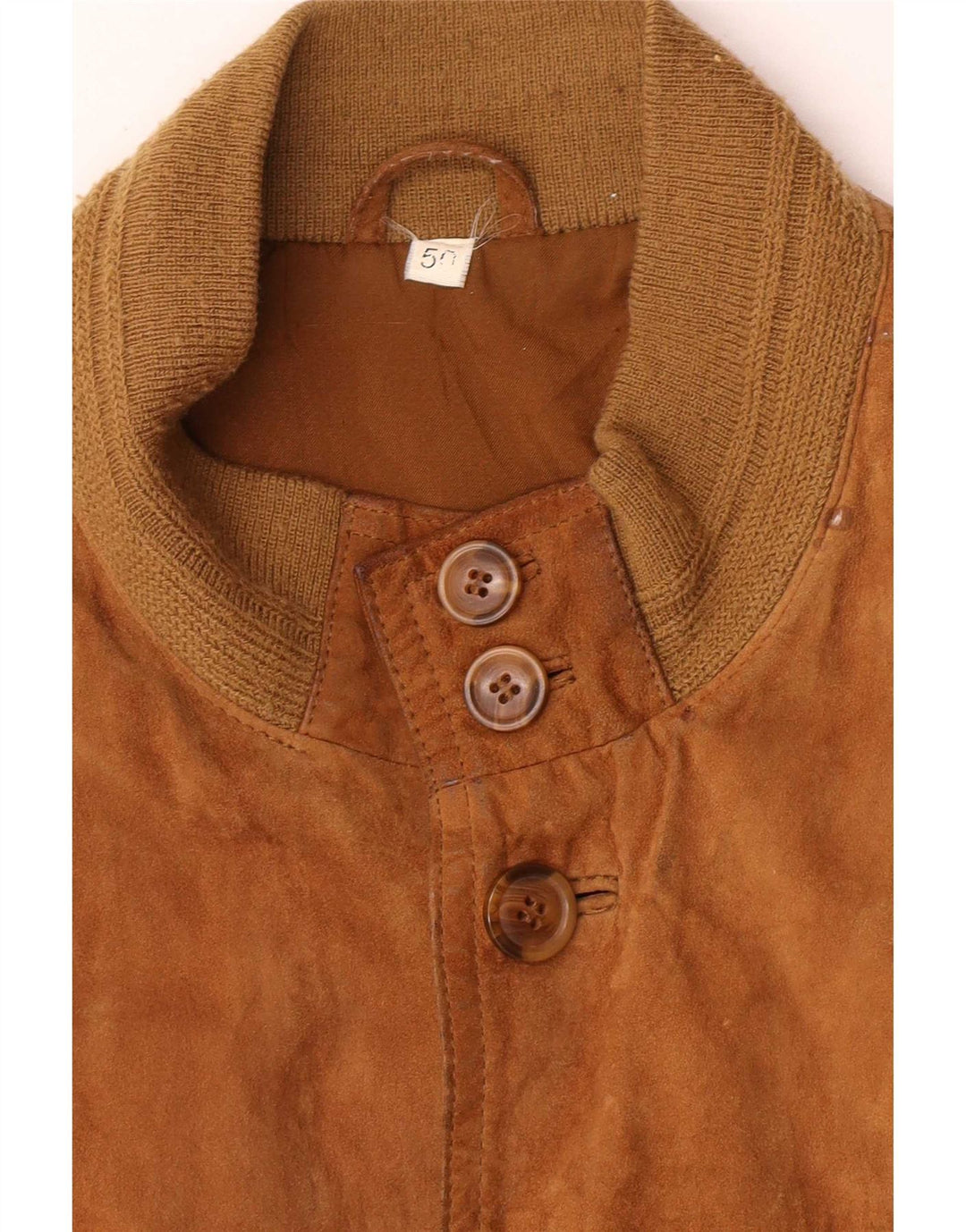 Vintage Herren Wildleder Bomberjacke IT 50 Large Braun