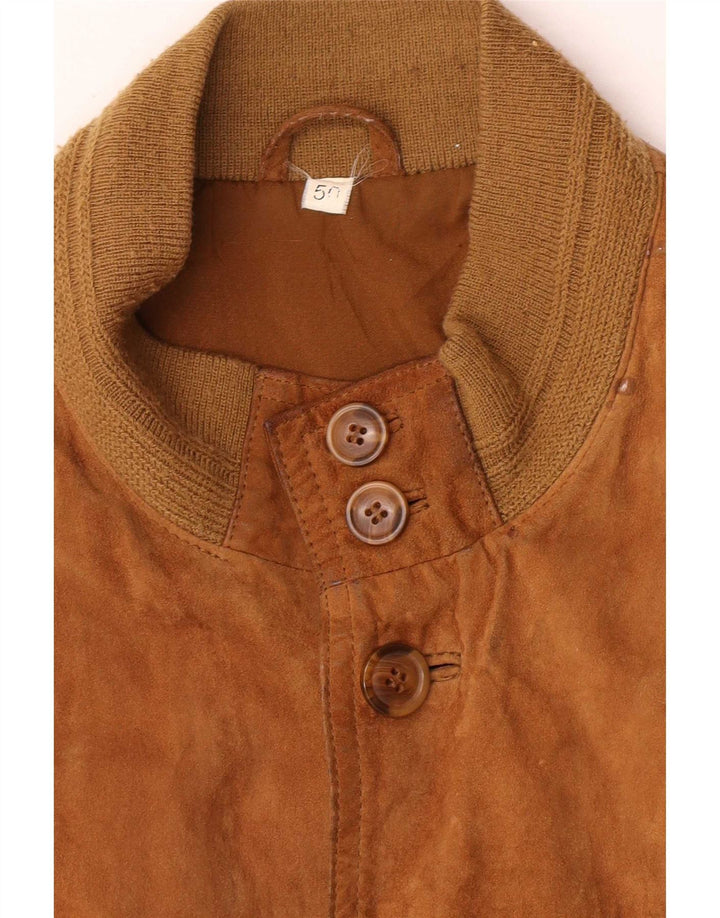 Vintage Herren Wildleder Bomberjacke IT 50 Large Braun