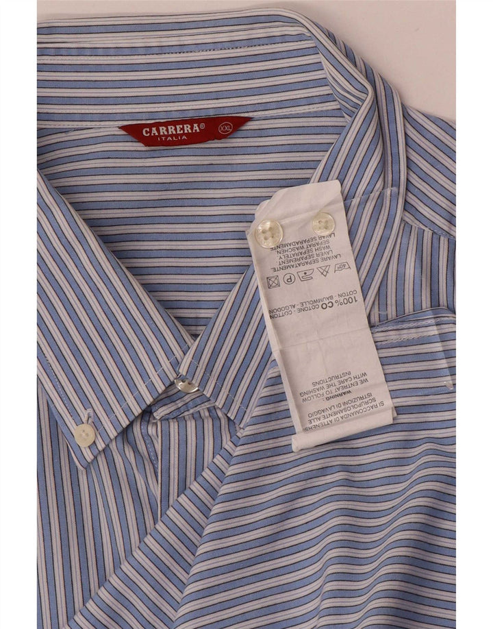 Carrera Herrenhemd 2XL Blau gestreift aus Baumwolle