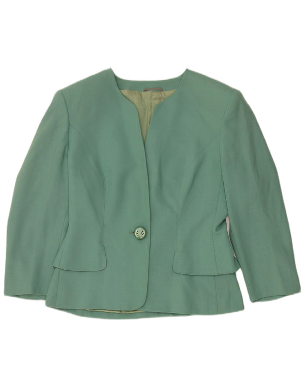 Vintage Damen 1-Knopf-2-teiliges Set UK 12 Medium W28 Grünes Acetat