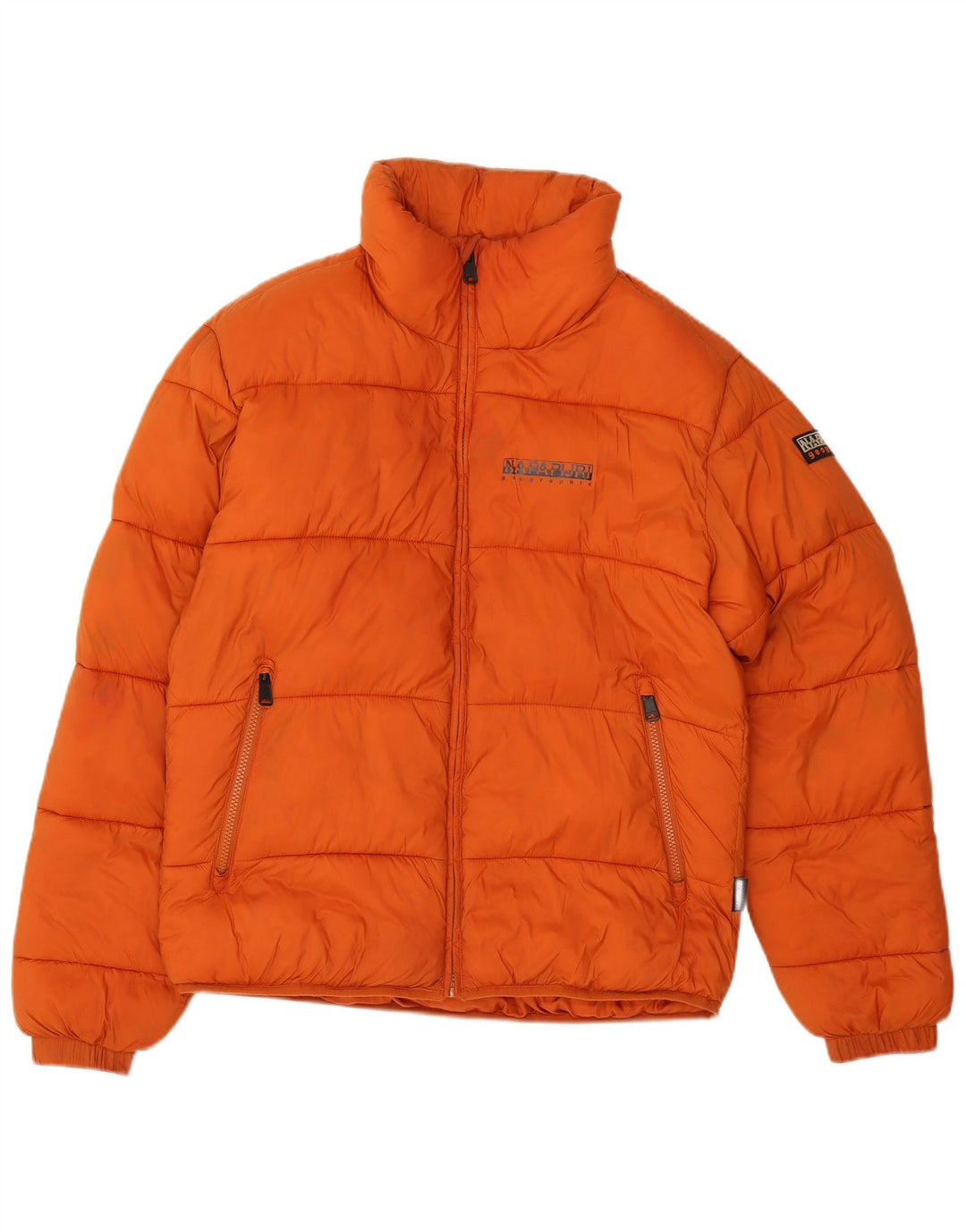 Napapijri Herren Geographic Graphic Wattierte Jacke UK 36 Small Orange