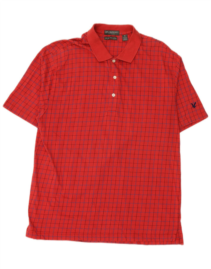 LYLE & SCOTT Herren-Poloshirt aus mittelrot karierter Baumwolle