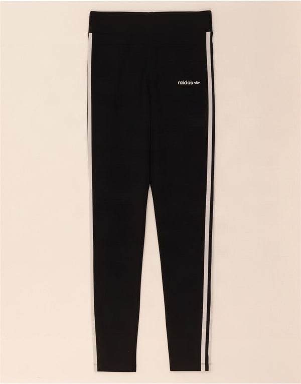 Adidas Damen Leggings UK 12 Medium Schwarz Baumwolle