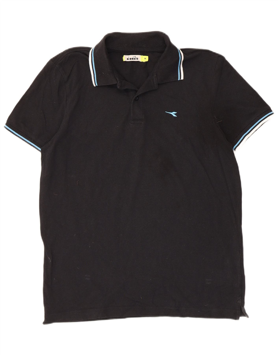 DIADORA Herren-Poloshirt, mittelgroß, schwarze Baumwolle