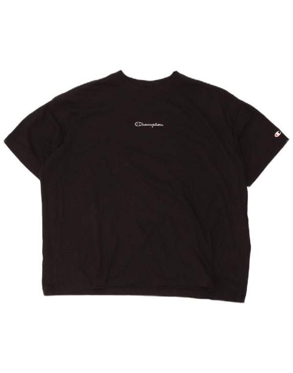 Champion Damen-T-Shirt in Übergröße mit Grafik, UK 10, Größe S, Schwarz, Baumwolle