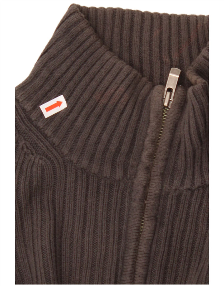 CALVIN KLEIN Herren-Pullover mit Reißverschluss am Hals, große graue Baumwolle