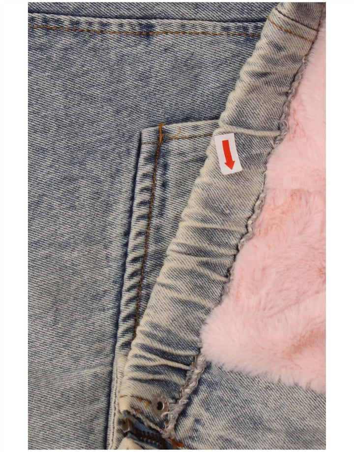 NEUE KOLLEKTION Übergroße Damen-Jeansjacke mit 3/4-Ärmeln, Gr. 10, Größe S, Blau