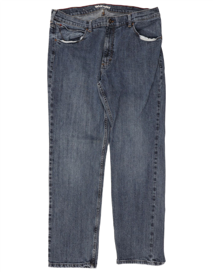 Wrangler Herren Regular Straight Jeans W38 L32 Blaue Baumwolle