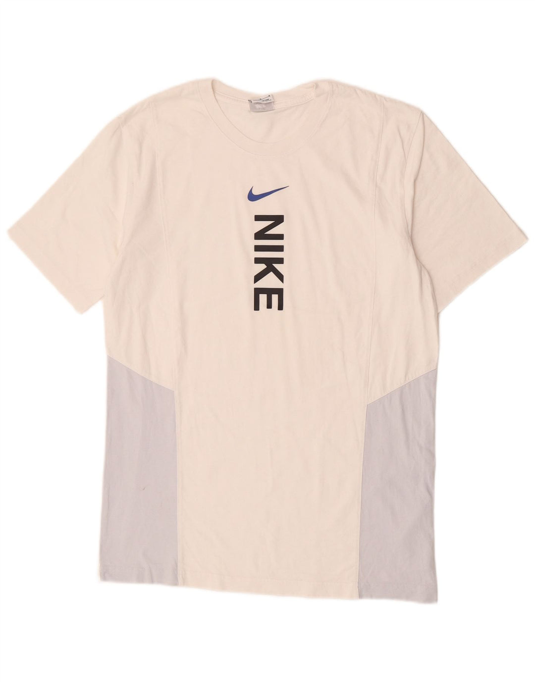 Nike Herren-T-Shirt mit Grafik, Mittelweiß, Colourblock-Baumwolle