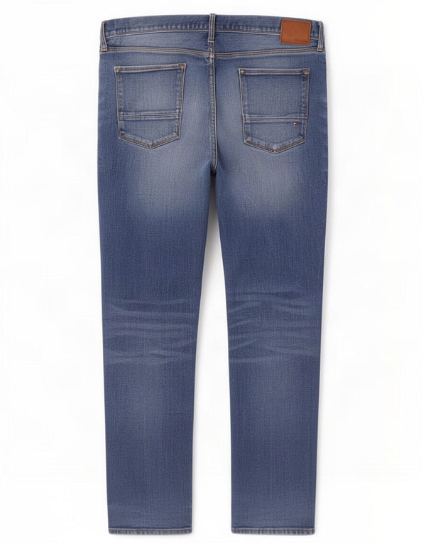 Tommy Hilfiger Herren Denton Straight Jeans W38 L30 Blaue Baumwolle