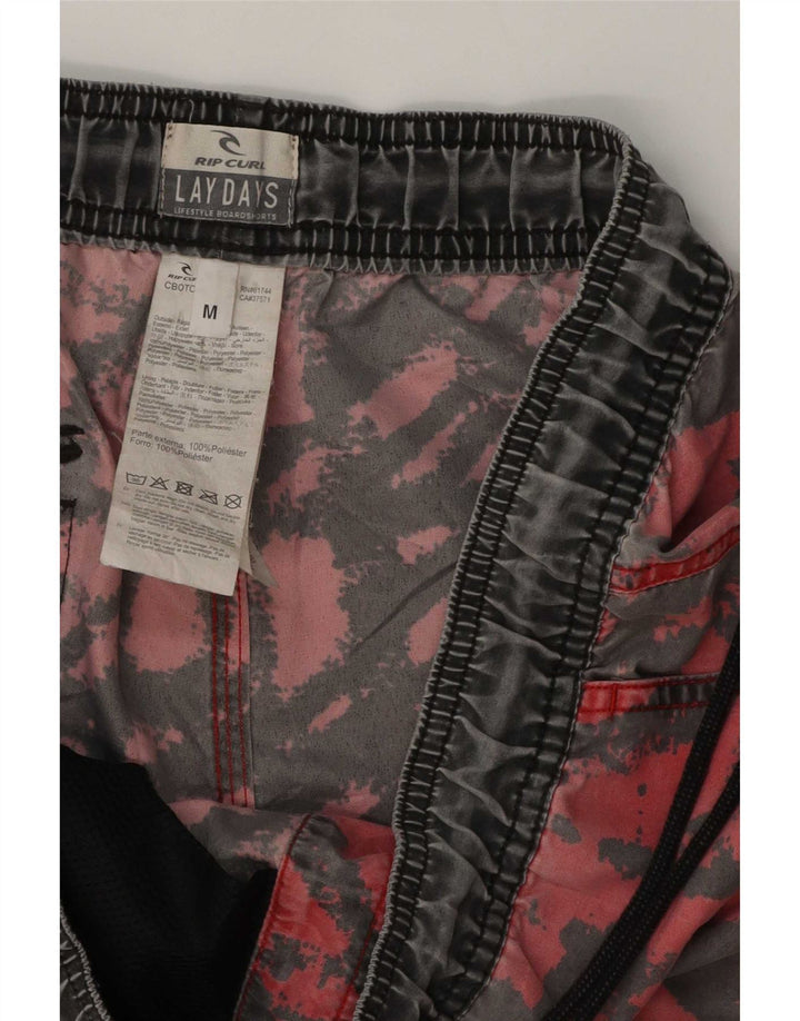 Rip Curl Herren-Badeshorts mit abstraktem Muster, mittelrotes Polyester
